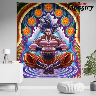 Trippy Ultra Instinct Goku Dragon Ball Super Tapestry