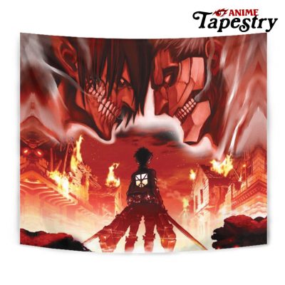 Burning Attack on Titan Tapestry