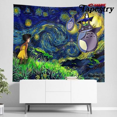 Totoro Starry Night Studio Ghibli Tapestry