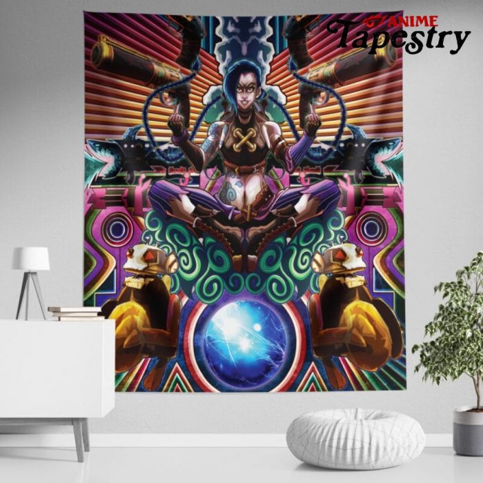 Trippy Jinx Arcane League of Legends Tapestry