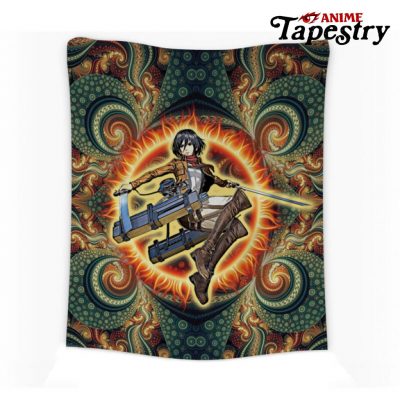 Trippy Mikasa Ackerman Attack on Titan Tapestry