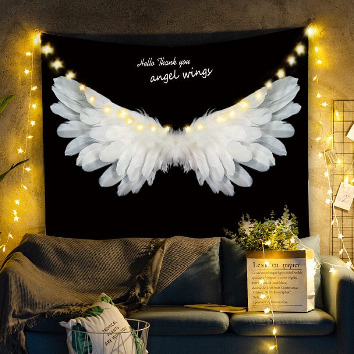 Hello Thank You Angle Wings Tapestry Room Decor