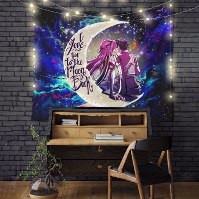 SAO Sword Art Online Asuna Kirito Anime Moon And Back Tapestry Room Decor