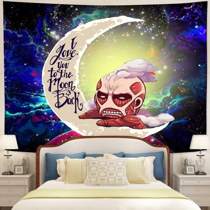 Attack On Titan Moon And Back Galaxy Tapestry Room Decor