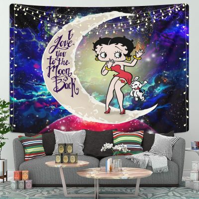 Betty Boop Moon And Back Galaxy Tapestry Room Decor