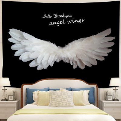 Hello Thank You Angle Wings Tapestry Room Decor