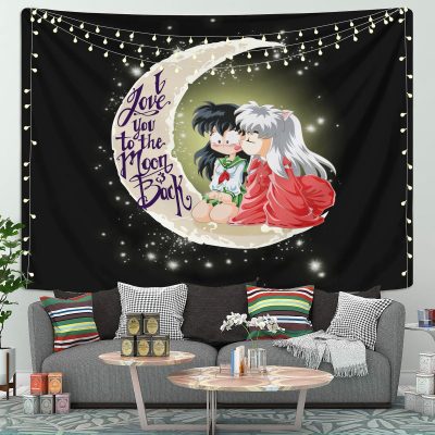 Inuyasha Love You To The Moon Tapestry Room Decor