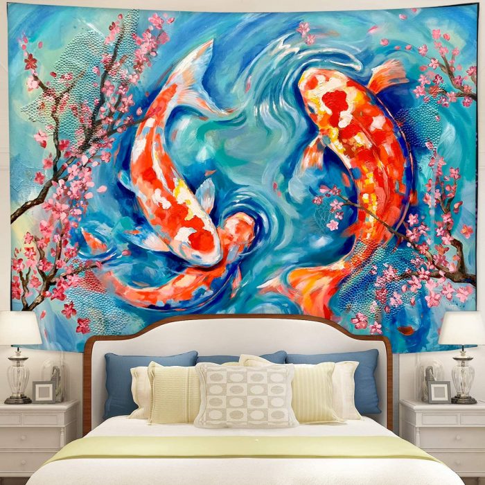 Koi Fish Tapestry Room Decor