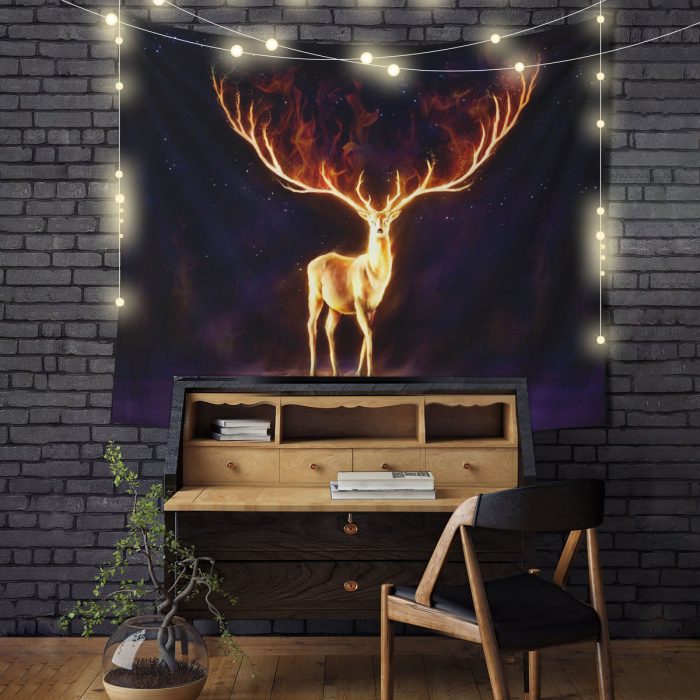 Light Deer Tapestry Room Decor