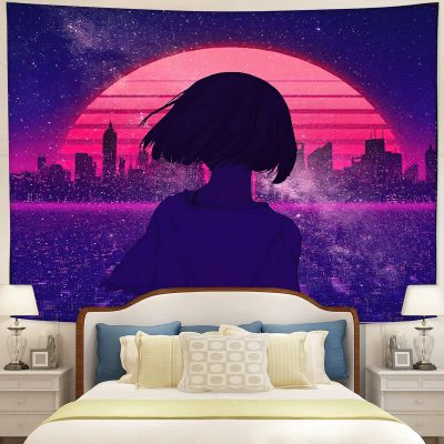 Lofi Chill Kid Tapestry Room Decor