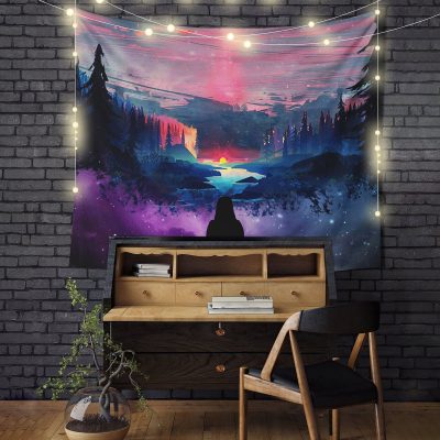 Lofi Chill With Nature Tapestry Room Decor