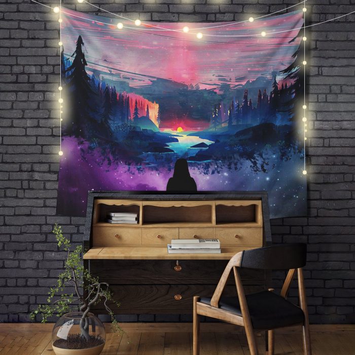 Lofi Chill With Nature Tapestry Room Decor