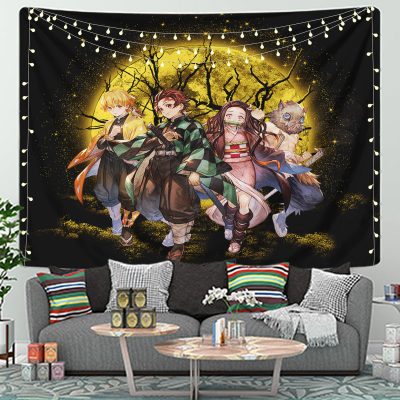 Moon Demon Slayer Moonlight Tapestry Room Decor