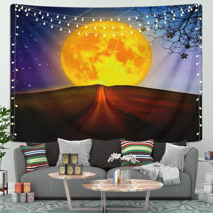 Moon At Night Tapestry Room Decor