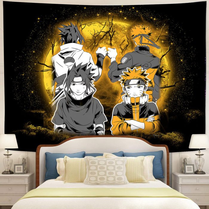 Naruto Sasuke Friends Moonlight Tapestry Room Decor