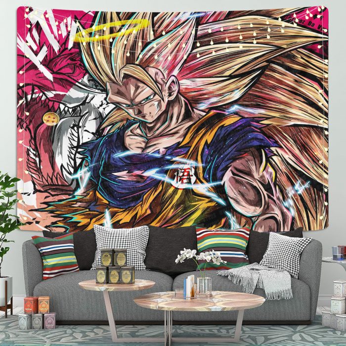 SS3 Goku Super Tapestry Room Decor