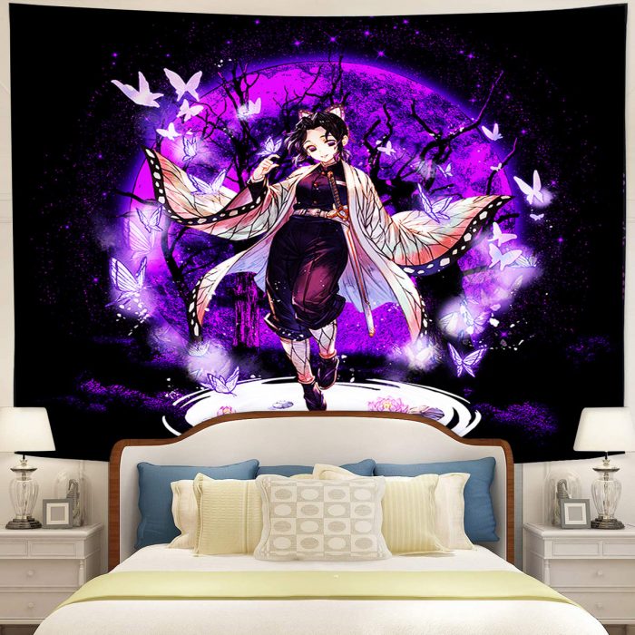 Shinobu Demon Slayer Moonlight Tapestry Room Decor