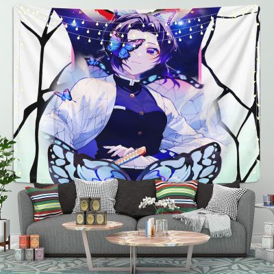 Shinobu Sky Demon Slayer Butterfly Tapestry Room Decor