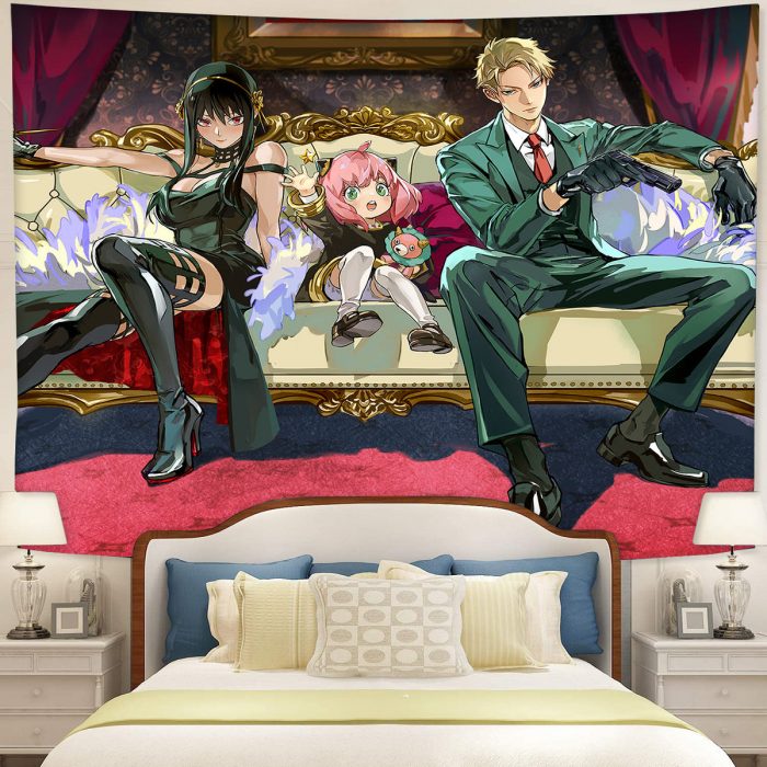 Spy X Family Loid Yor And Anya Tapestry Room Decor