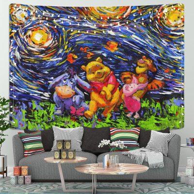 Starry Night Winne The Pooh Tapestry Room Decor