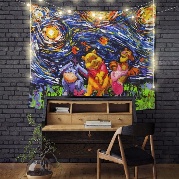 Starry Night Winne The Pooh Tapestry Room Decor