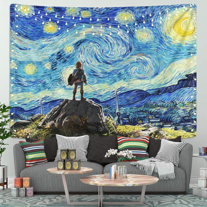 Starry Night The Legend Of Zelda Tapestry Room Decor