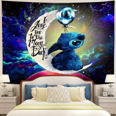 Stitch Love You Moon And Back Tapestry Room Decor