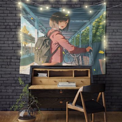 Student Anime Girl Tapestry Room Decor