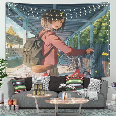 Student Anime Girl Tapestry Room Decor