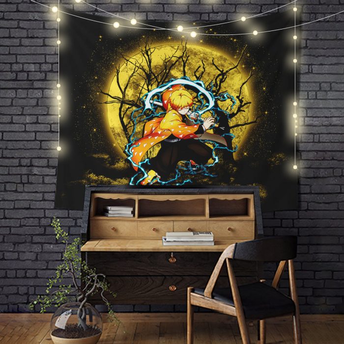 Zenitsu Demon Slayer Moonlight Tapestry Room Decor