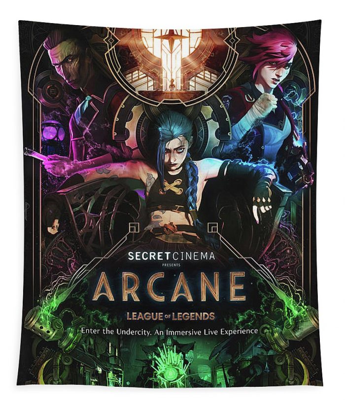 arcane lol aqua door - Anime Tapestry Store