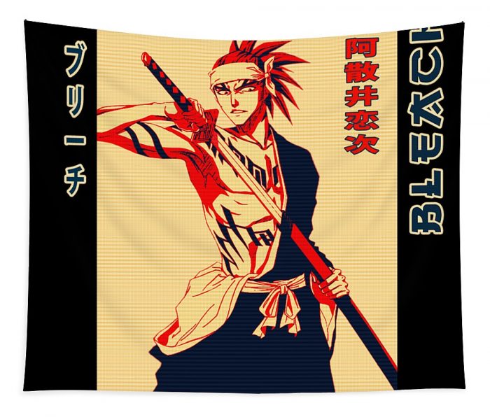 bleach renji abarai retro art anime fantasy anime transparent - Anime Tapestry Store