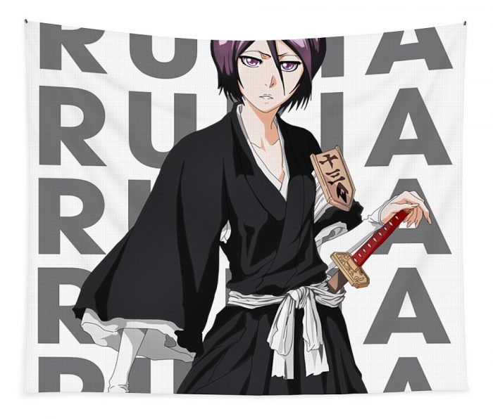 bleach retro name rukia kuchiki fantasy anime transparent - Anime Tapestry Store