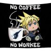 chibi cloud no coffee no workee final fantasy 7 moore ward - Anime Tapestry Store