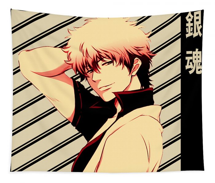 classic art gintoki sataka gintama fantasy anime transparent - Anime Tapestry Store