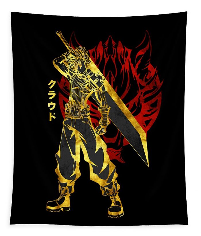 cloud strife saufa haqqi transparent - Anime Tapestry Store