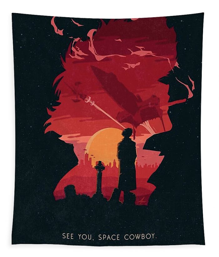 cowboy bebop poster pretty wall art best print home pretty poster pretty gift margaret rodriguez - Anime Tapestry Store