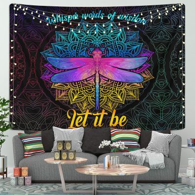 Dragonfly Mandala Let It Be Tapestry Room Decor