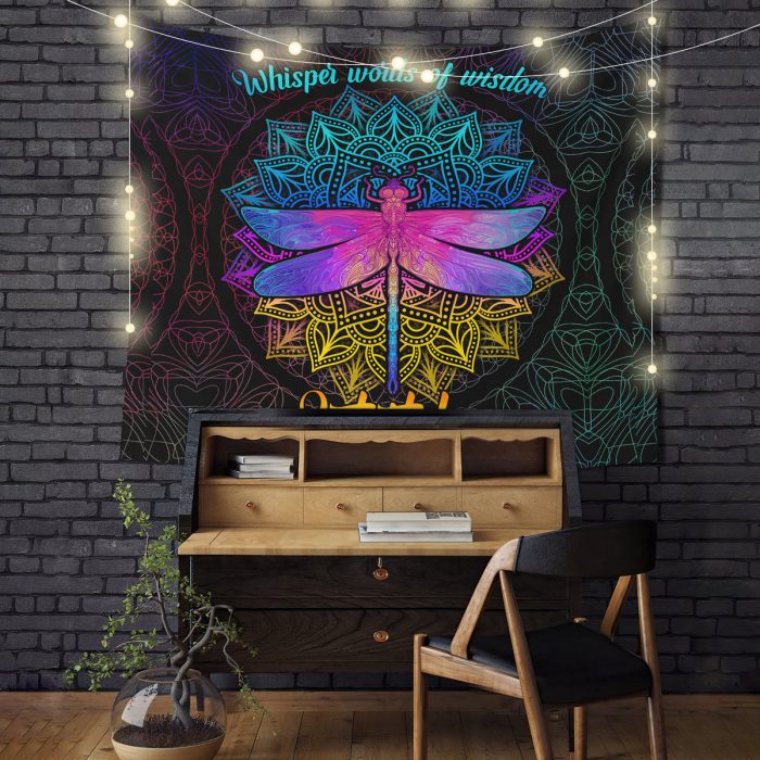 Dragonfly Mandala Let It Be Tapestry Room Decor