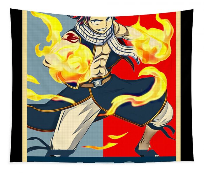 fairy tail retro art natsu dragneel anime art transparent - Anime Tapestry Store