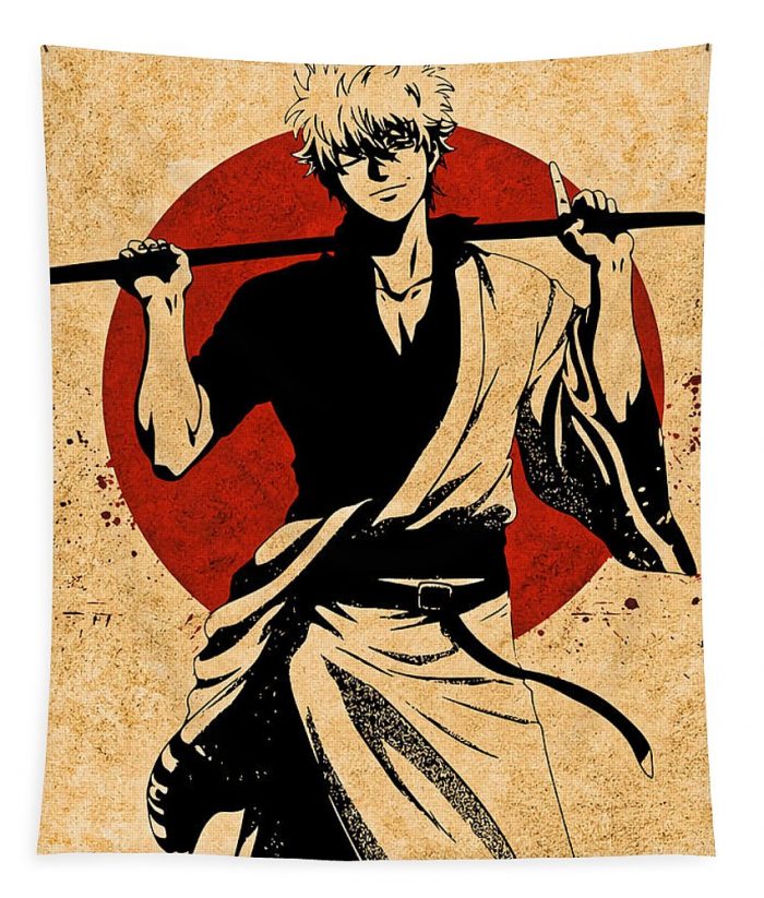 gintama red circle poster nostalgia turner - Anime Tapestry Store