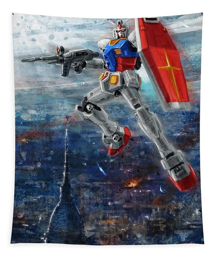 gundam panorama andrea gatti - Anime Tapestry Store