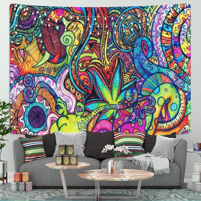 Hippie Psychedelic Abstract Tapestry Room Decor