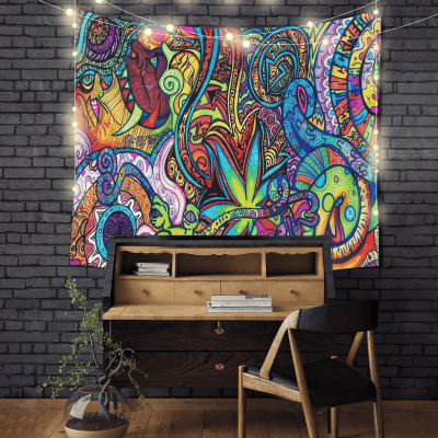 Hippie Psychedelic Abstract Tapestry Room Decor