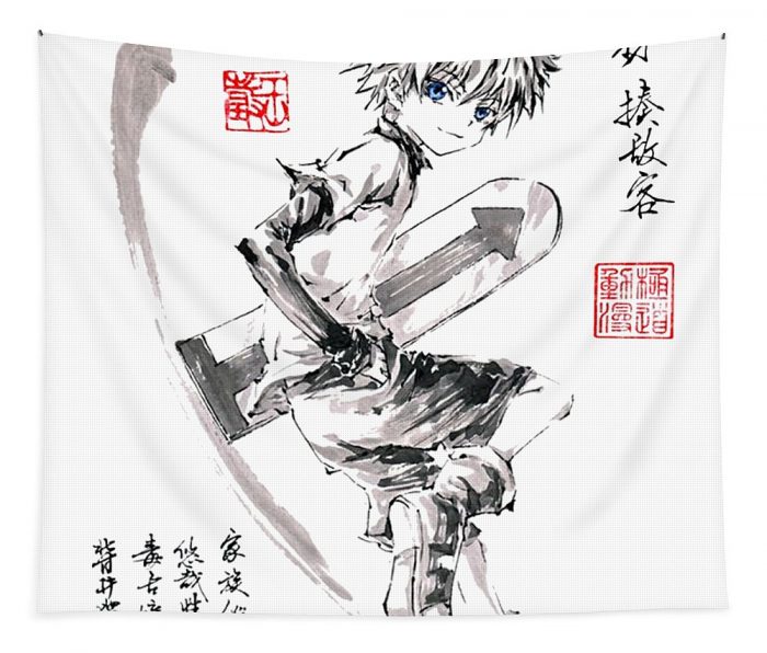 hunter x hunter killua zoldyck japanese anime fantasy anime transparent - Anime Tapestry Store