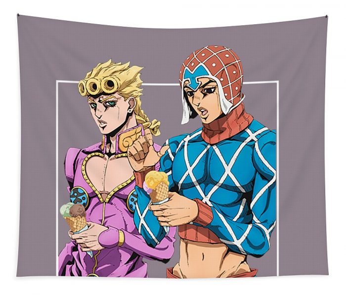 jojos bizarre adventure enjoying ice cream jennye mhyli transparent - Anime Tapestry Store