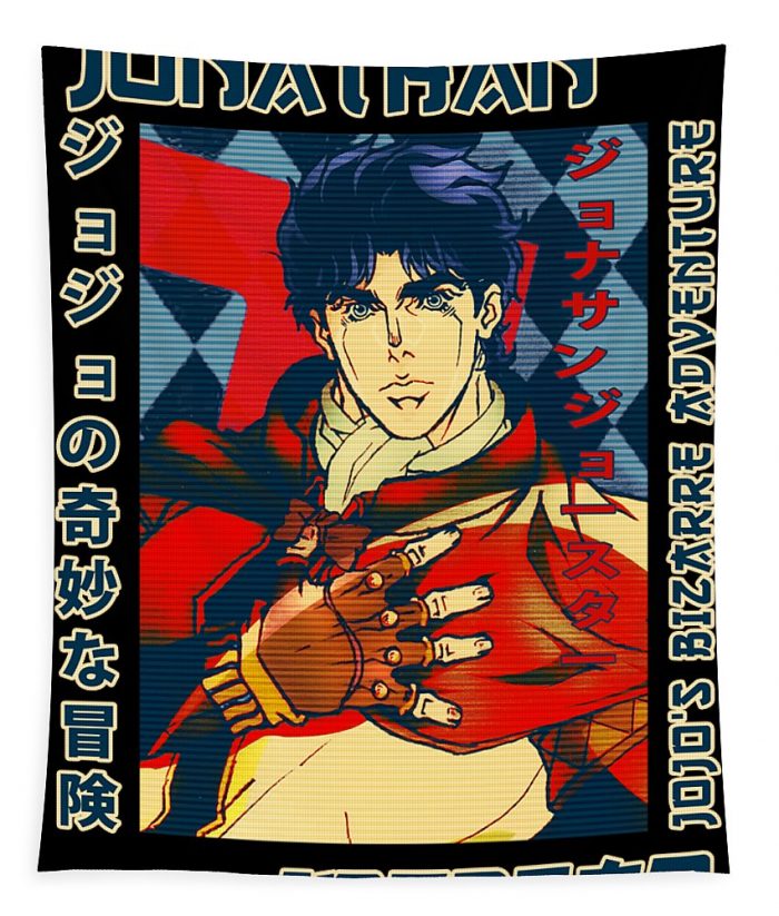 jonathan joestar art retro jojos bizarre adventure anime fantasy anime transparent - Anime Tapestry Store