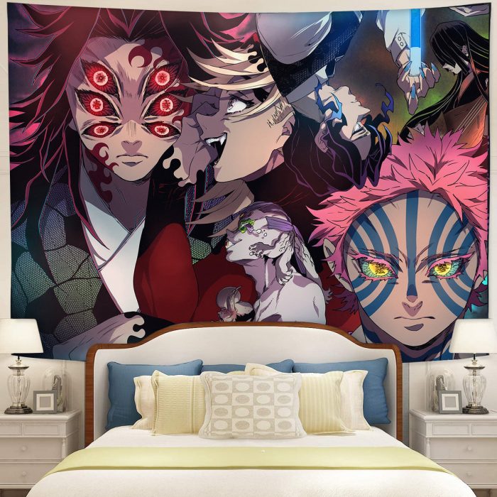 Kimetsu No Yaiba Demon Slayer Upper Demons Anime Tapestry Room Decor