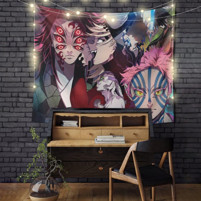 Kimetsu No Yaiba Demon Slayer Upper Demons Anime Tapestry Room Decor