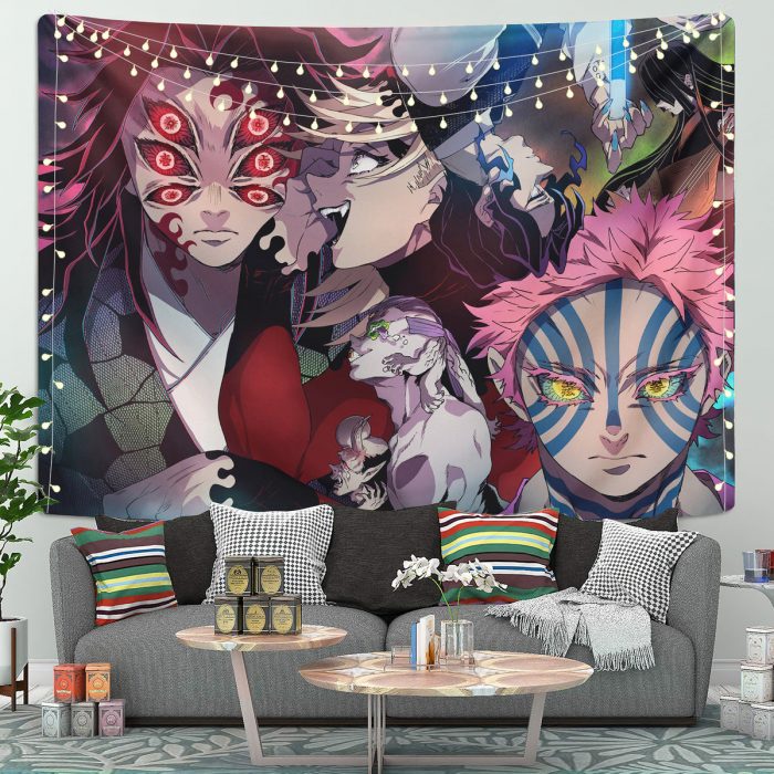 Kimetsu No Yaiba Demon Slayer Upper Demons Anime Tapestry Room Decor